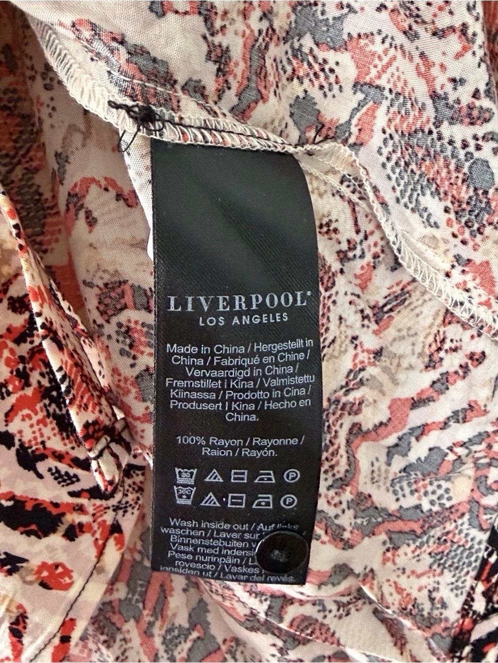 Liverpool Multicolor Abstract Print Button-Up Blouse - Picture 8 of 8